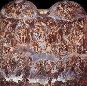 Michelangelo Buonarroti Extreme judgement  Sistine Chapel vastvagg oil on canvas